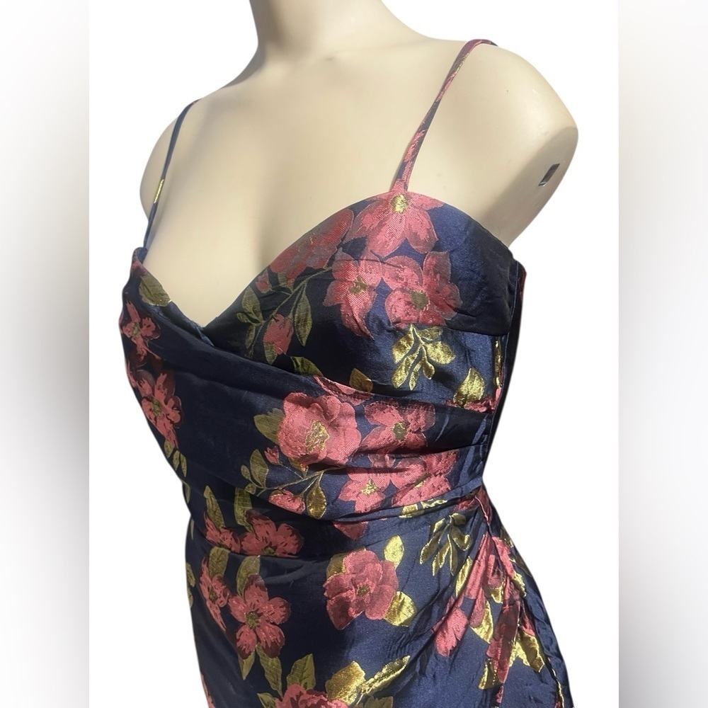 Lulus M Garden Gala Navy Blue Floral Jacquard Skort Romper - Picture 9 of 15